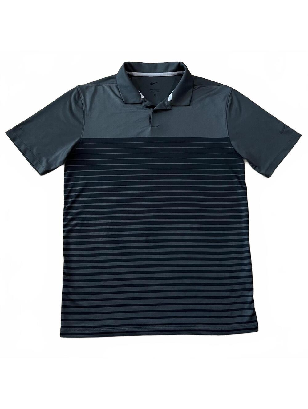 Nike Dri-FIT Mens Vapor Block Polo Shirt Black Gray Size Small